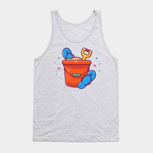 Bucket Sand With Sandals Cartoon Tank Top